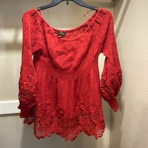 Large red boho top